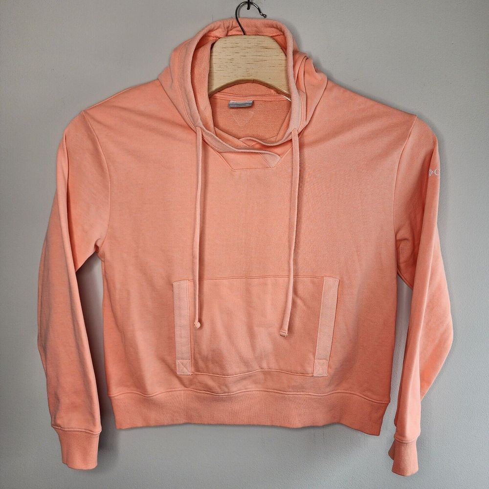 Columbia PFG Hoodie Women's Extra Large Orange Big Pocket Sweatshirt Long Sleeve